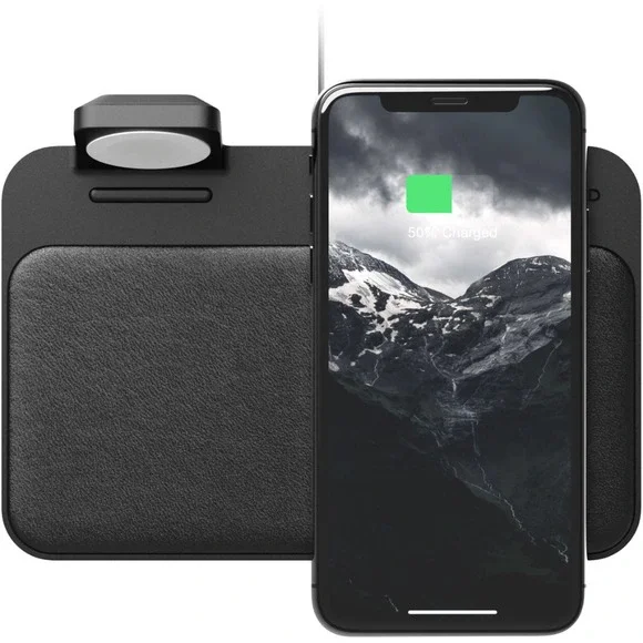 Nomad - NM3W240K00 Wireless Charging Pad for iPhone and Apple Watch - Black